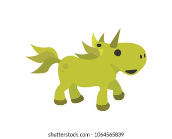 Cute green unicorn