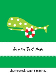 cute green whale