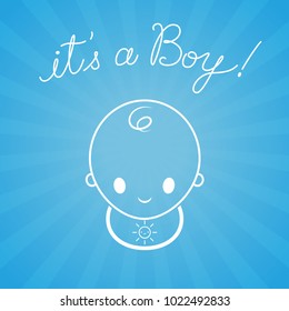 Cute Greeting Card with Boy's Face