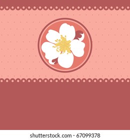 Cute Grußkarte mit Kirschblume