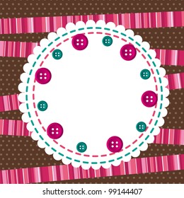 cute greeting card with clothes buttons. vector illustration
