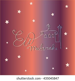 Cute greeting card for Eid Mubarak festival