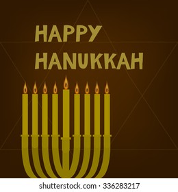 Cute greeting card for Hanukkah. Vector illustration.