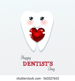 Cute greeting card Happy Dentist Day