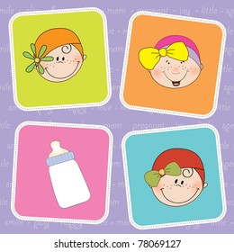 cute greeting card with small girl