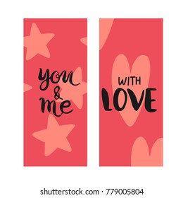 Cute greeting card for Valentine's Day. Vector illustration.
