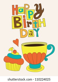 cute greeting card. vector illustration