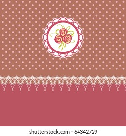 Cute greeting vector card with roses element design for birthday
