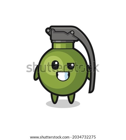 cute grenade mascot with an optimistic face , cute style design for t shirt, sticker, logo element