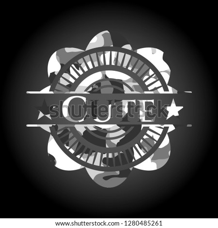 Cute grey camouflaged emblem