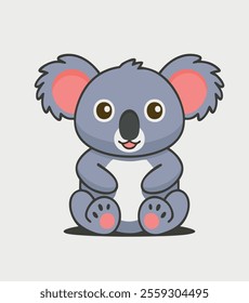 cute grey cartoon koala vector
