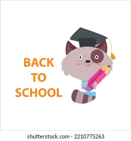 cute grey cat back to school after junior graduation