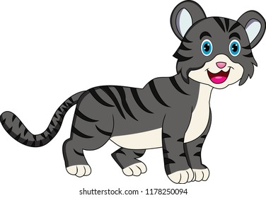 Cute grey cat cartoon