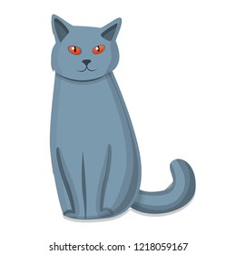 Cute grey cat icon. Cartoon of cute grey cat vector icon for web design isolated on white background