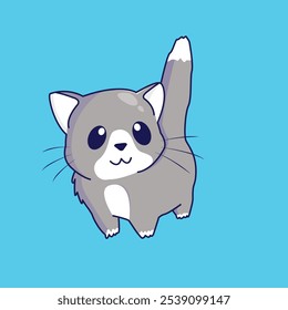 cute grey cat vector image