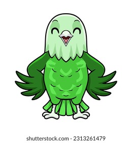 Cute grey headed love bird cartoon