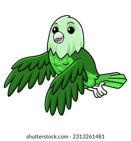 Cute grey headed love bird cartoon flying