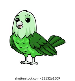 Cute grey headed love bird cartoon