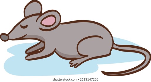 Cute grey mouse animal cartoon vector illustration