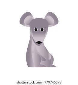 Cute grey mouse, stylized geometric animal low poly design vector Illustration