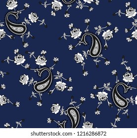 cute grey paisley pattern on background