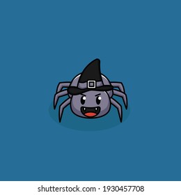 Cute grey spider mascot design 