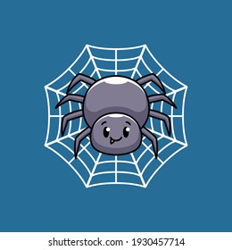 Diseño de mascota de araña gris 