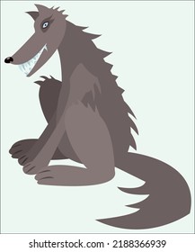 Un tierno lobo gris. Este logotipo puede utilizarse para organizaciones naturales y creativas. Ilustración vectorial, aislada.