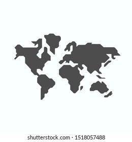 cute grey world map illustration vector
