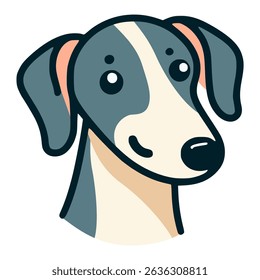 cute greyhound dog pet animal flat color vector illustration template design