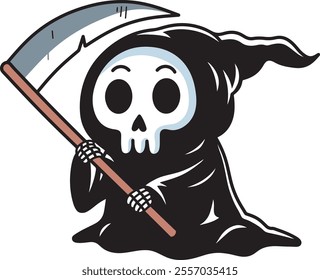 Cute grim reaper cartoon design art which can be used for your stuff
