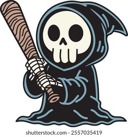 Cute grim reaper cartoon design art which can be used for your stuff
