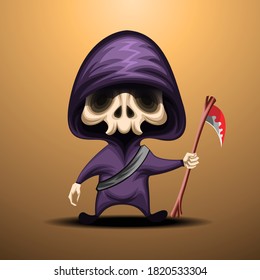 Cute grim reaper character, good for halloween event