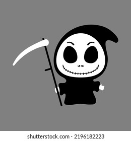 Cute grim reaper. Flat style. Vector illustration.