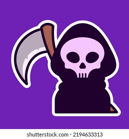 Cute Grim Reaper - Halloween Vector Illustration