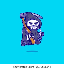 cute grim reaper illustration, suitable for a cute grim reaper t-shirt or mascot design