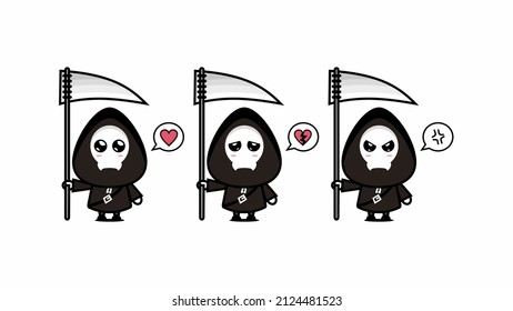 cute grim reaper kawaii style