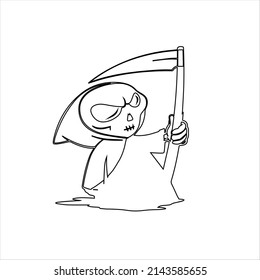 cute grim reaper  Pastel Goth coloring page |Pastel Goth color cute coloring page for Kids and Adult ,Horror coloring page for adult and kids
