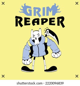 Cute Grim reaper stylized character