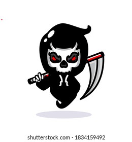 Cute grim reaper vector illustration