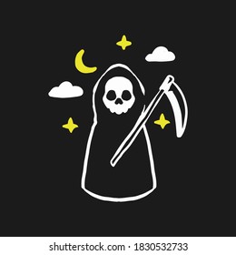 Cute grim reaper vector minimalist