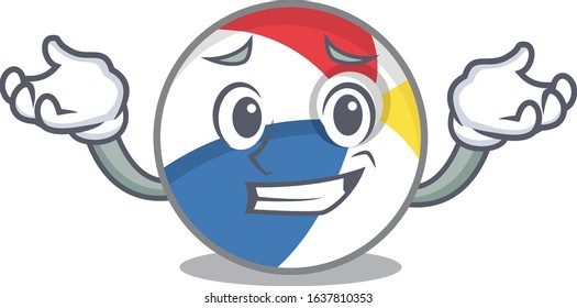 cute Grinning beach ball mascot cartoon style