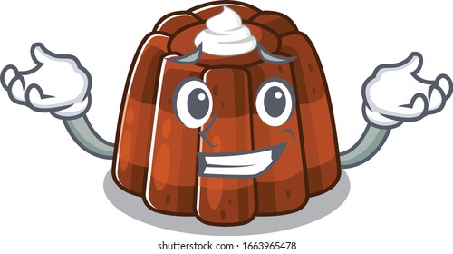 adorable estilo de caricatura de pudín de chocolate Grinning