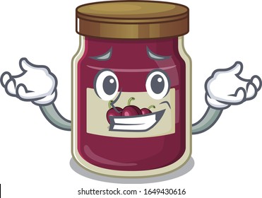 cute Grinning plum jam mascot cartoon style
