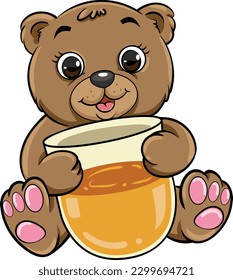 Cute Grizzly Bear character illustration best use for mascot