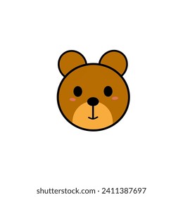 Cute Grizzly bear Vector art illustration 