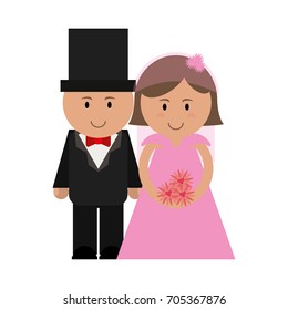 cute groom and bride icon image 