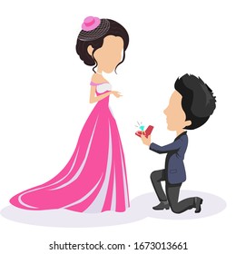 Cute groom and bride vector design 