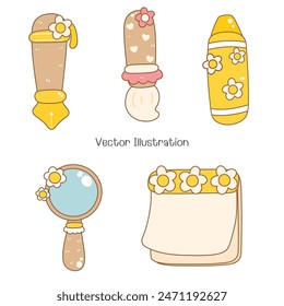 Cute Groovy Back to School, Vector Illustration