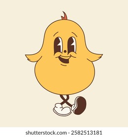 Cute Groovy Chick with a Vintage Aesthetic
